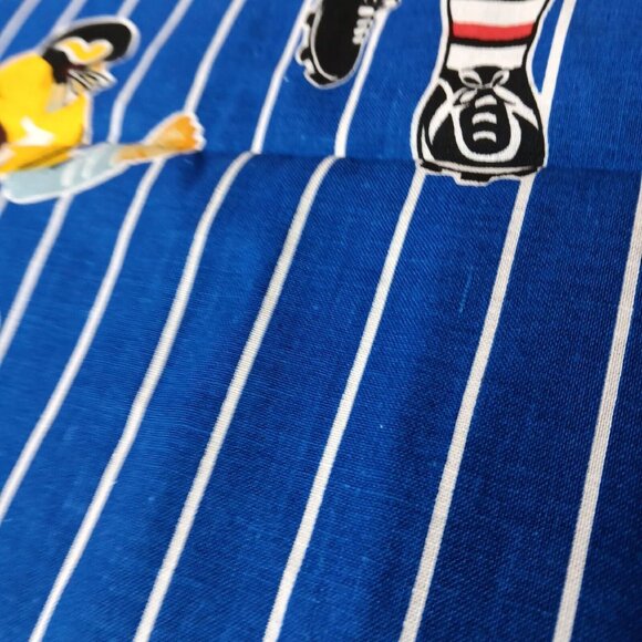 Vintage Football Fabric Sewing Material Pattern 364 Blue Stripe 48x45" - Picture 6 of 13